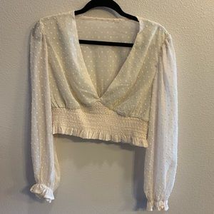 Crop top long sleeve blouse